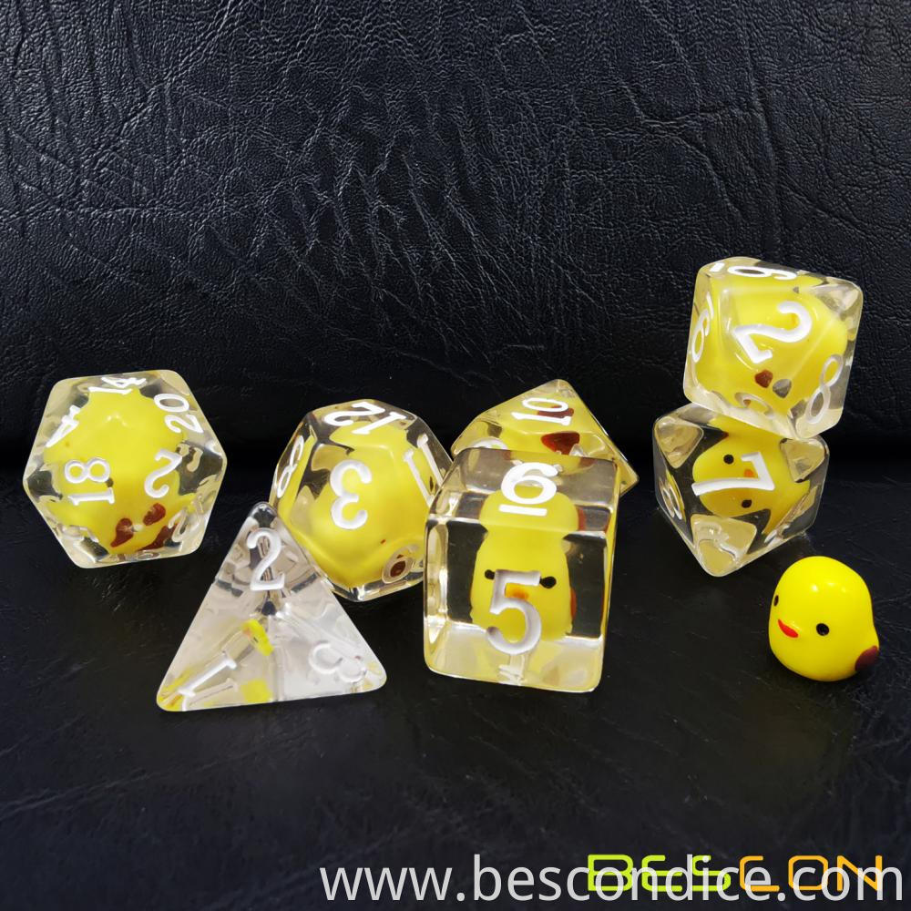 Cute Chicken Rpg Dice Set Of 7 2